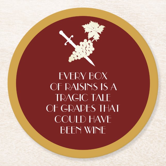 Tragic Story Round Paper Coaster (Front)