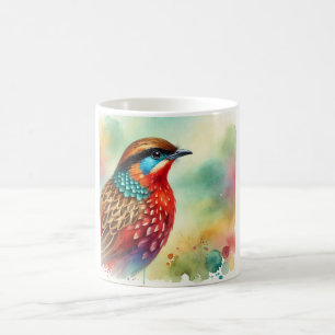 Tragopan Bird in a Natural Watercolor Scene 120924 Coffee Mug