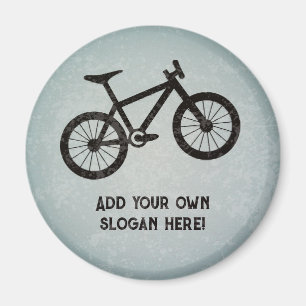 Trail and Mountain Biking - your text - steel look Magnet