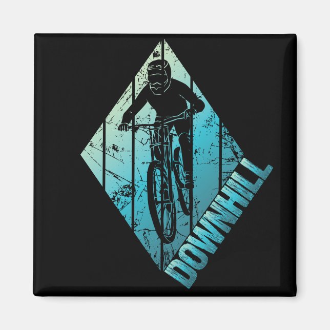 Trail Biking Downhill Mountain Biker Magnet (Front)