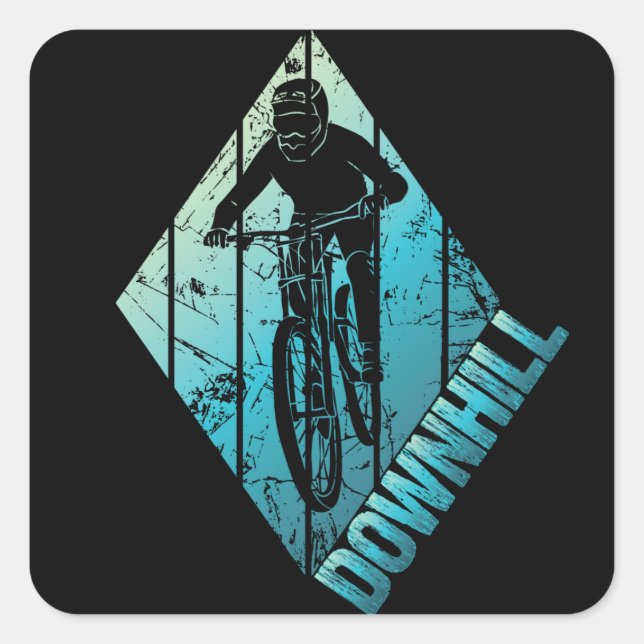 Trail Biking Downhill Mountain Biker Square Sticker (Front)