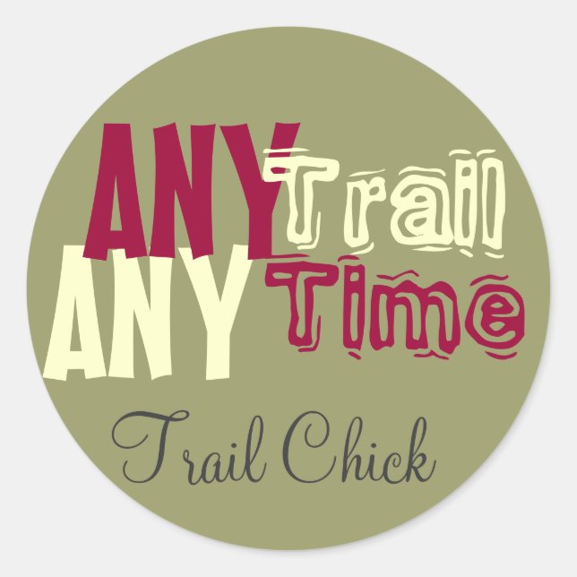 Trail chick classic round sticker (Front)