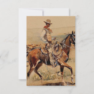 “Trail Drive”  2 Western Art by Edward Borein Thank You Card