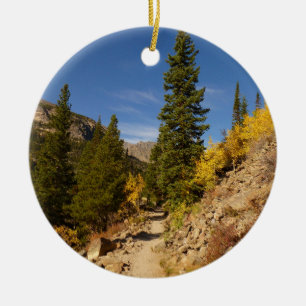 Trail from the Loch at Rocky Mountains Ceramic Tree Decoration