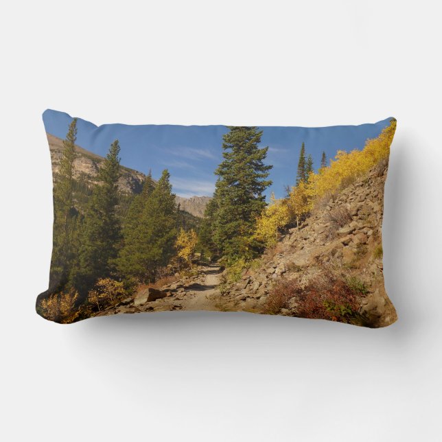 Trail from the Loch at Rocky Mountains Lumbar Cushion (Front)
