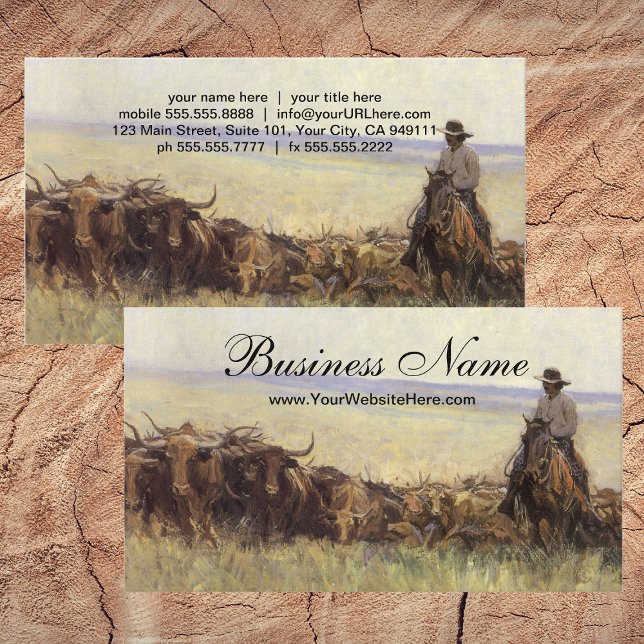 Trail Herd to Wyoming by WHD Koerner Business Card (Creator Uploaded)