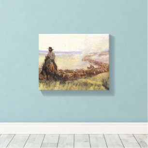 Trail Herd to Wyoming by WHD Koerner Canvas Print