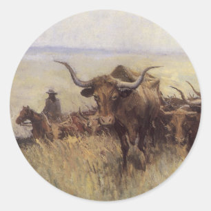 Trail Herd to Wyoming by WHD Koerner Classic Round Sticker