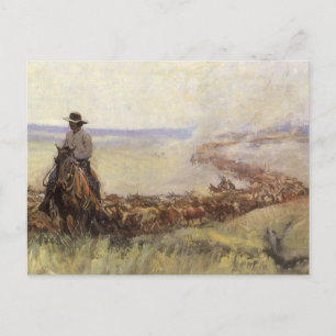 Trail Herd to Wyoming by WHD Koerner Postcard
