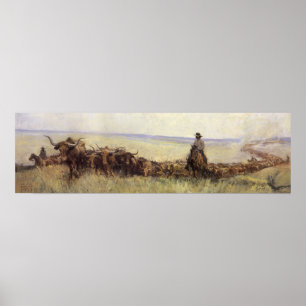 Trail Herd to Wyoming by WHD Koerner Poster