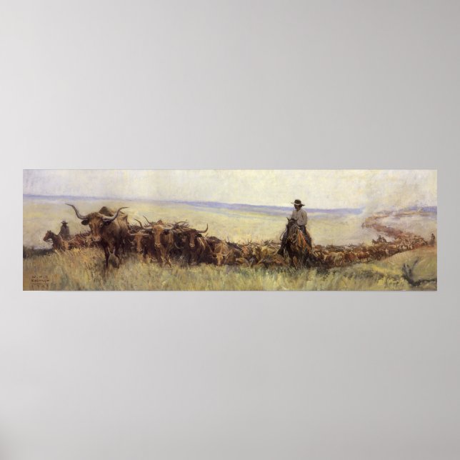 Trail Herd to Wyoming by WHD Koerner Poster (Front)