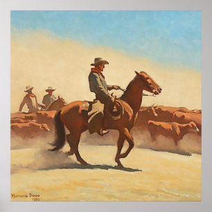 “Trail Herd” Western Art by Maynard Dixon Poster