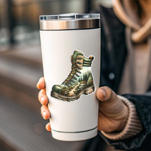 Trail Hiking Boot Vinyl Sticker   Die-Cut Sticker