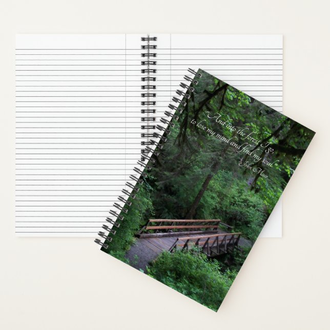 Trail into the Forest John Muir Quote Notebook (Inside)