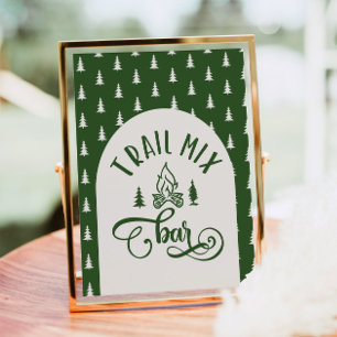 Trail Mix Bar One Happy Camper birthday Poster