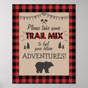 Trail mix Bar Sign Lumberjack table sign Birthday