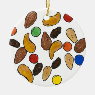 Trail Mix Nuts Candies Camping Hiking Snack Food Ceramic Tree Decoration