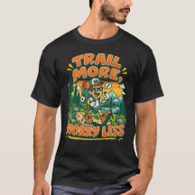 Trail More, Worry Less - Retro Hiking Camper tee