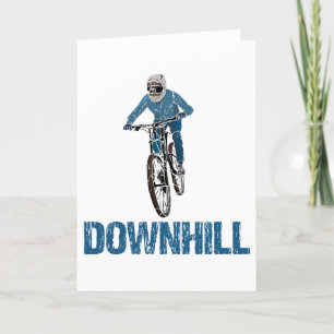 Trail Mountain Biker Downhill Holiday Card