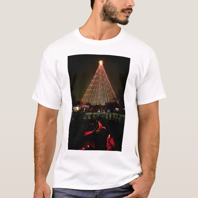 Trail of Lights Christmas TreeYule Log T-Shirt (Front)