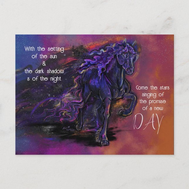 Trail of Stars Horse Sympathy Postcard (Front)