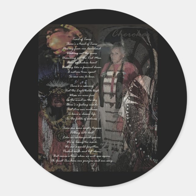 trail of tears classic round sticker (Front)