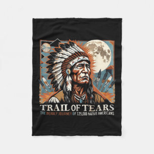 Trail Of Tears Memorial Native American  Fleece Blanket