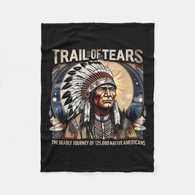 Trail Of Tears Memorial Native American  Fleece Blanket (Front)