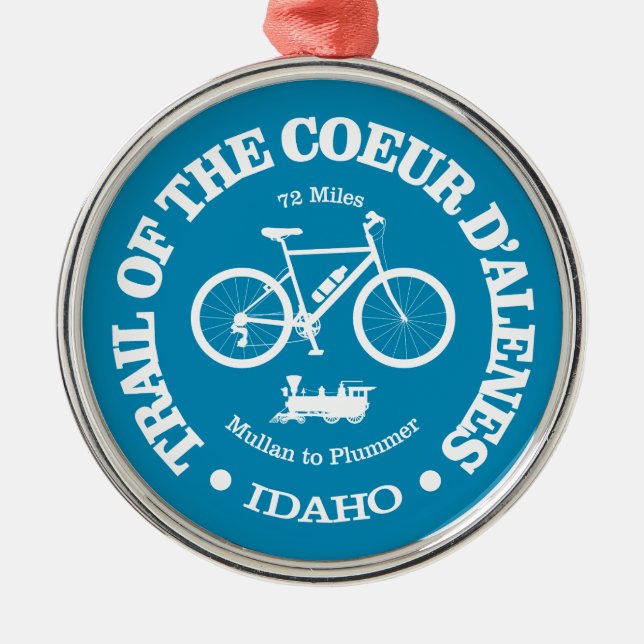 Trail of the Coeur d'Alene (cycling) Metal Tree Decoration (Front)