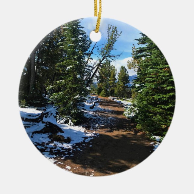 Trail on Mount Howard, OR Ceramic Tree Decoration (Front)