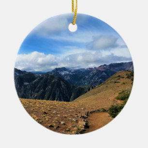 Trail on Mount Howard, OR Ceramic Tree Decoration