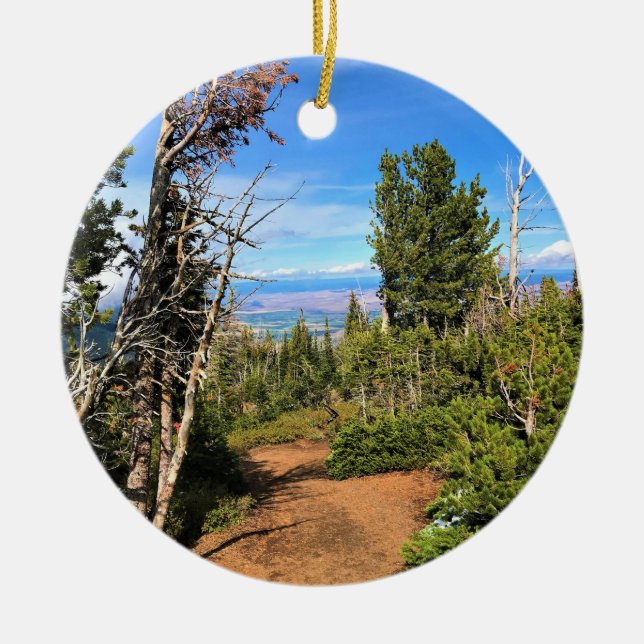 Trail on Mount Howard, OR Ceramic Tree Decoration (Front)