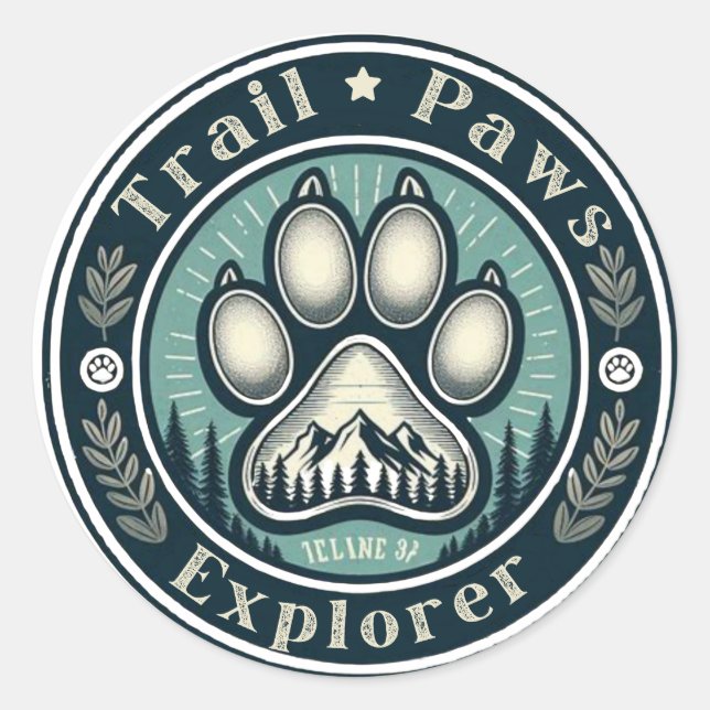 Trail Paws Explorer Sticker (Front)