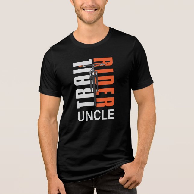 Trail Rider Biker Uncle Custom Family Cyclist Tri-Blend Shirt (Front)