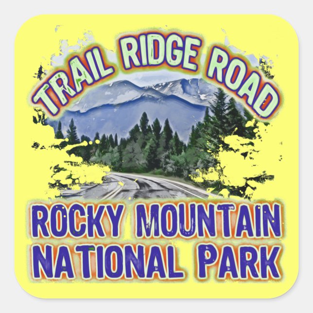 Trail Ridge Road Rocky Mountain National Park Square Sticker (Front)