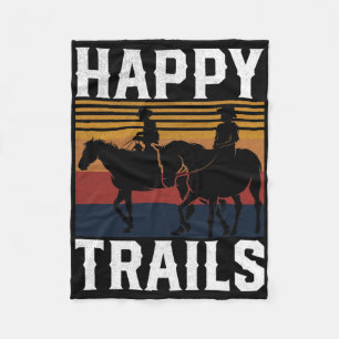 Trail Riding Horse Lover Horseback For Cowboys Cow Fleece Blanket