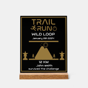 Trail Run Competition Award Acrylic Sign