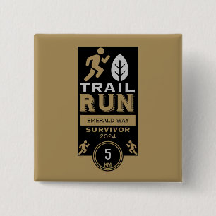 Trail Runner Race Competition 15 Cm Square Badge