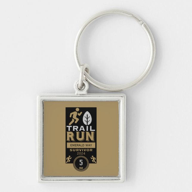 Trail Runner Race Competition Key Ring (Front)