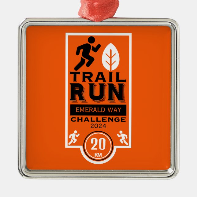 Trail Runner Race Competition Metal Tree Decoration (Front)