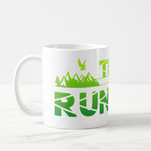 Trail Running Adler Berge Wald Schuhe Profil grün Coffee Mug