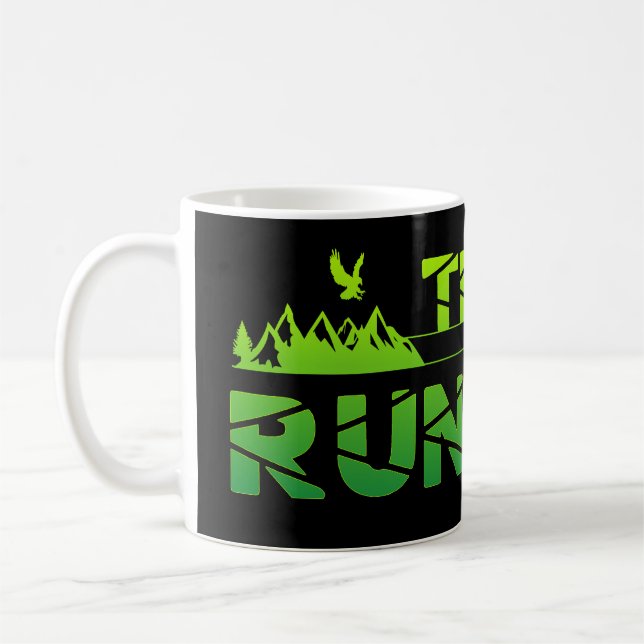 Trail Running Adler Berge Wald shoe profile green Coffee Mug (Left)