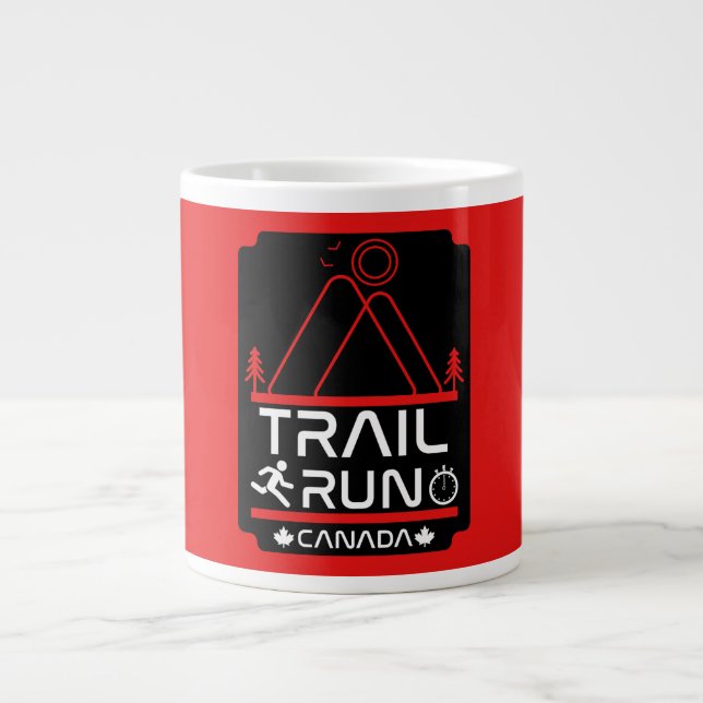 Trail Running Canada Large Coffee Mug (Front)