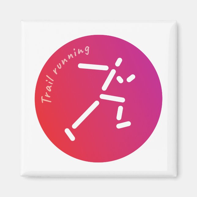 Trail Running, Cross-Country running Magnet (Front)