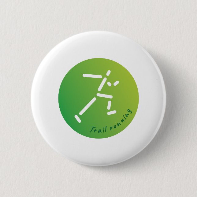 Trail Running design 6 Cm Round Badge (Front)