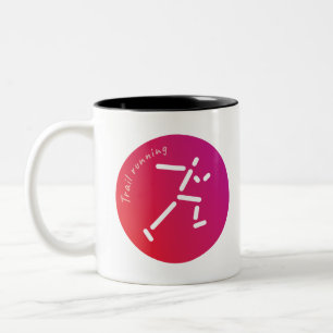 Trail Running design Two-Tone Coffee Mug