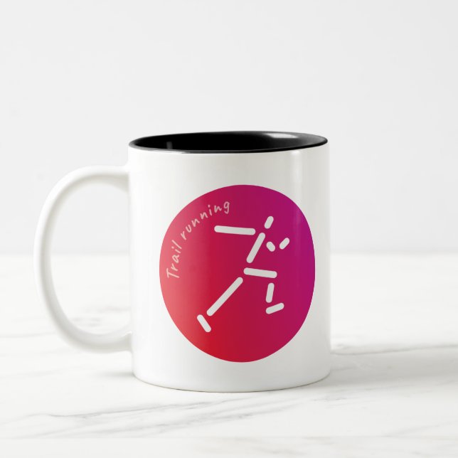 Trail Running design Two-Tone Coffee Mug (Left)