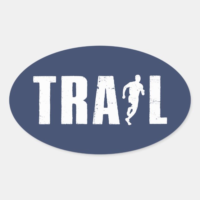 Trail Running Oval Sticker (Front)