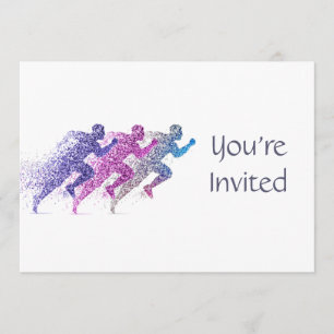 Trail Running Racing Runner Themed Birthday Invitation