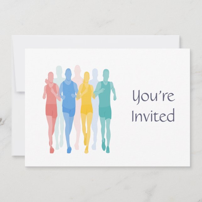 Trail Running Racing Runner Themed Birthday Invitation (Front)